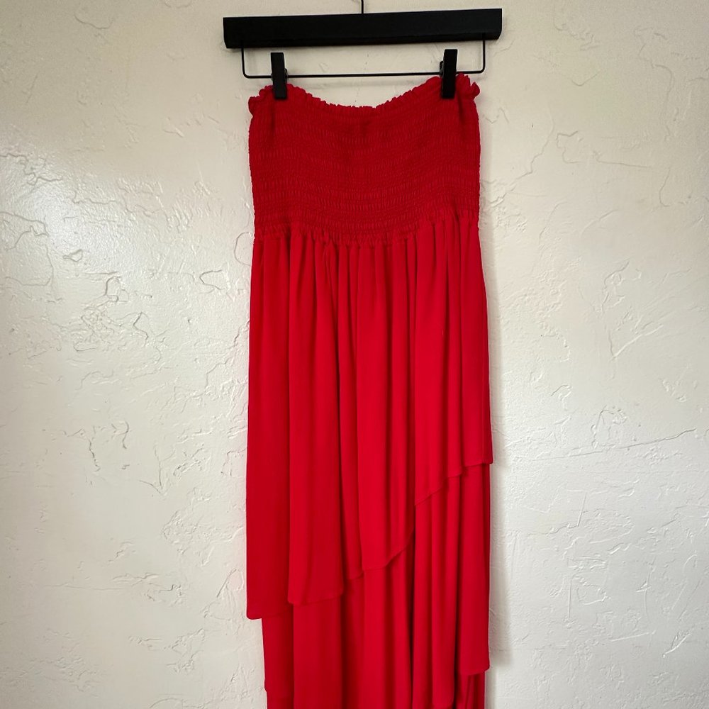 Patterson J. Kincaid Strapless Ruffle Maxi Dress